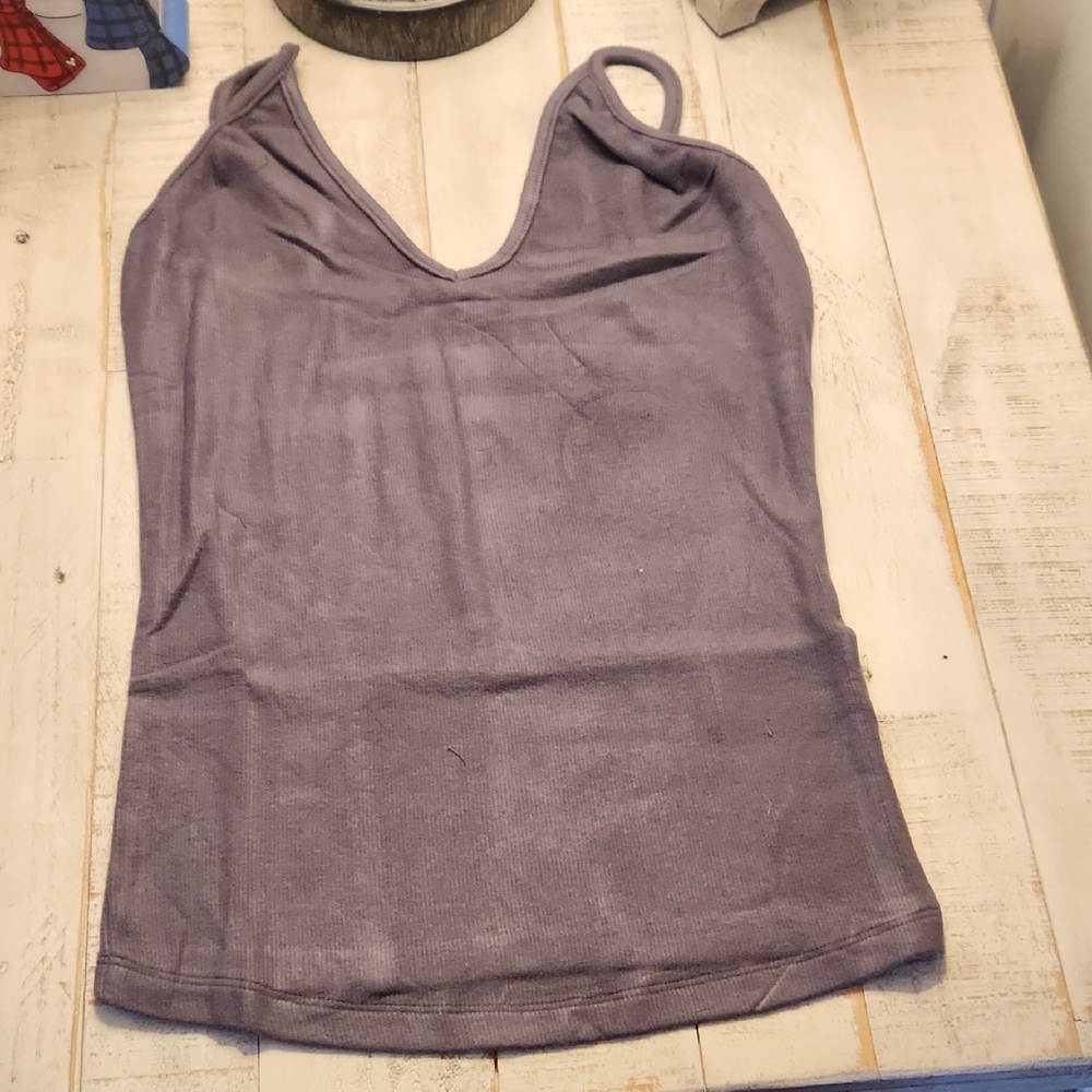 Elegant Charcoal Ribbed Tank Top